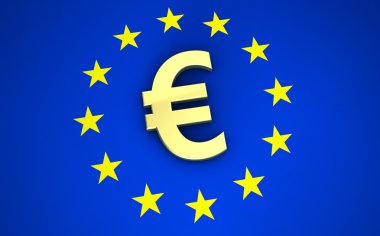 Euro simgesi Avrupa Birliği bayrağı