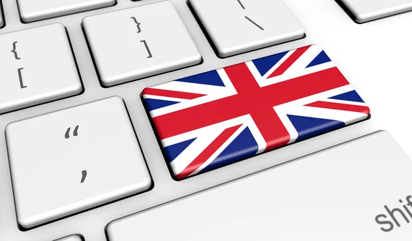 Teclado de computadora de bandera del Reino Unido — Foto de Stock