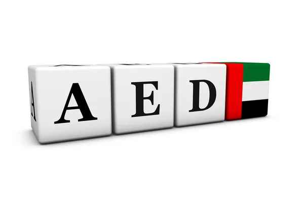 AED Emirados Árabes Unidos Dirham Código de Moeda — Fotografia de Stock