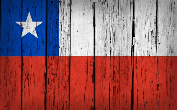 Chile Bandera Grunge Fondo de madera — Foto de Stock