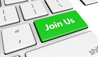 Metin bilgisayar klavye bize katılın