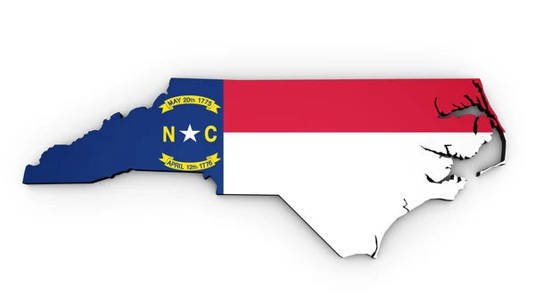 Прапор штату Північна Кароліна карта — стокове фото