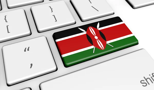 Keňa vlajky počítačová klávesnice — Stock fotografie