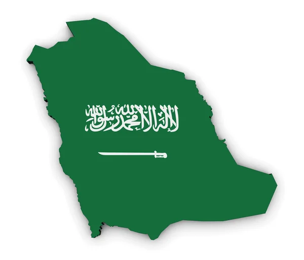 Peta Bendera Arab Saudi — Stok Foto
