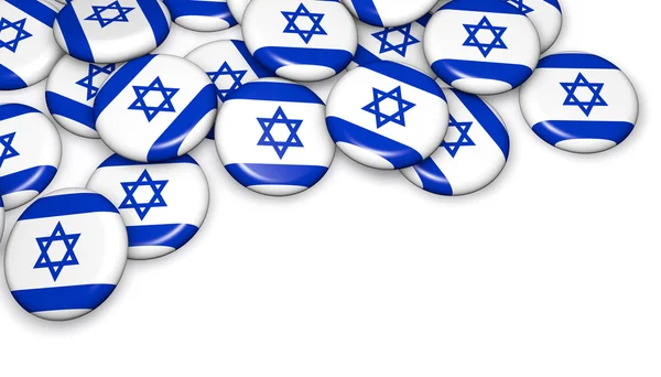 Israeli Flag On Pin Badges — Stock Photo, Image