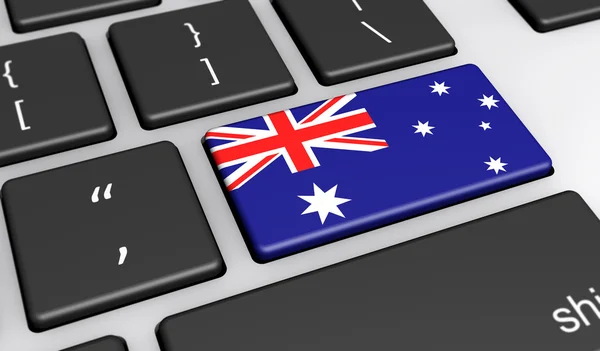 Australia Digitalizacja komputer koncepcja sieci — Zdjęcie stockowe