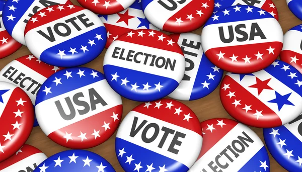 USA presidentsverkiezingen campagne Badges Concept — Stockfoto