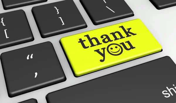 Grazie Happy Message Computer Keyboard — Foto Stock