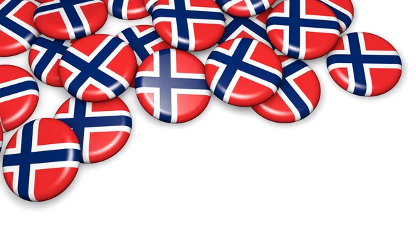 Bandera noruega en insignias Pin — Foto de Stock