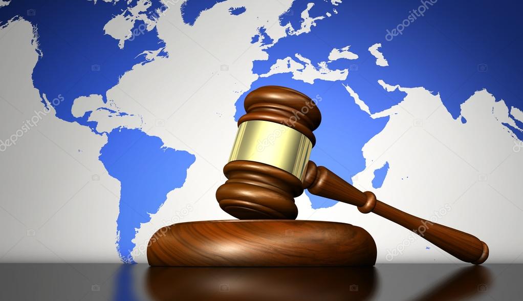 Concepto de Derecho Internacional y Justicia — Fotos de