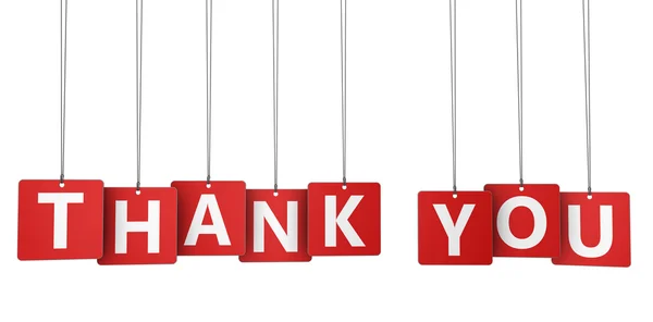 Thank You Sign Red Paper Tags — Stock Photo, Image