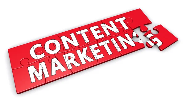 Puzzle zur Entwicklung von Content Marketing — Stockfoto