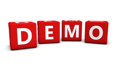 Demo işareti kırmızı küpleri