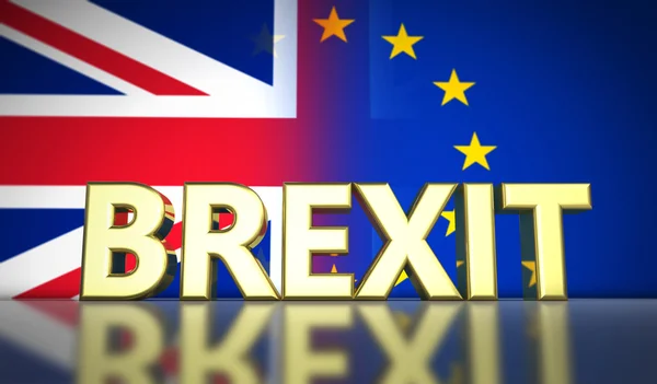 Brexit Concept Reino Unido e bandeira da UE — Fotografia de Stock