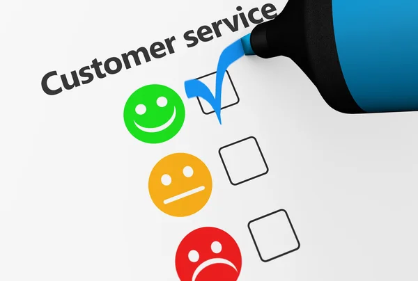 Kundenservice glücklich Feedback Business Checkliste — Stockfoto