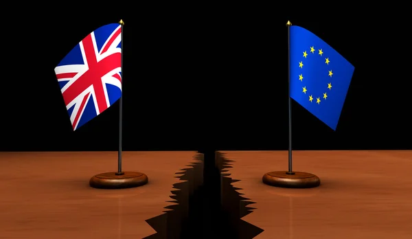 Brexit UK Conceito de separação da bandeira da UE — Fotografia de Stock