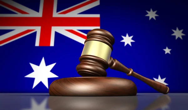 Australian Flag And Gavel — Stock Photo, Image