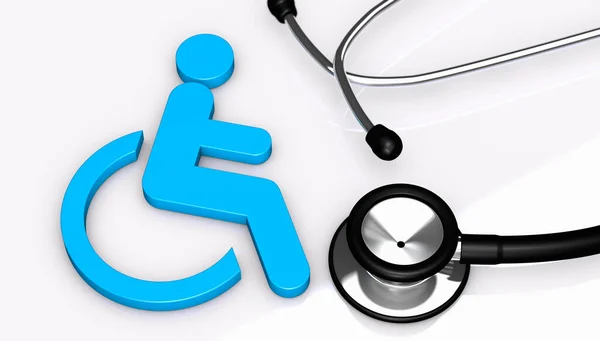 Disability Health Care Access Medical Services People Disabilities Concept Blue — Stock Photo, Image