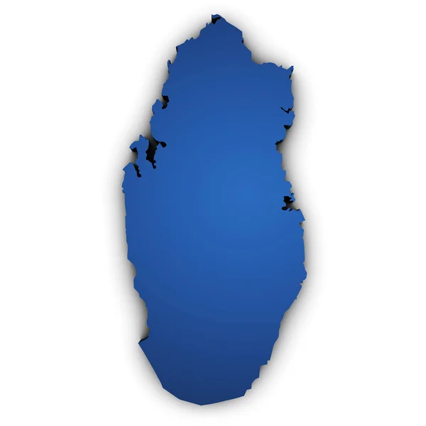 Map Of Qatar 3d Shape — Stock Photo, Image