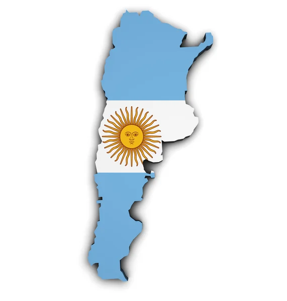 Argentinien Flagge Karte Form — Stockfoto