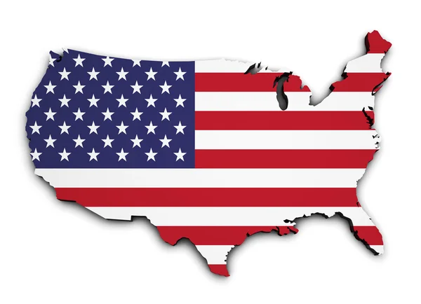 USA flaggan mappa 3d-formen — Stockfoto