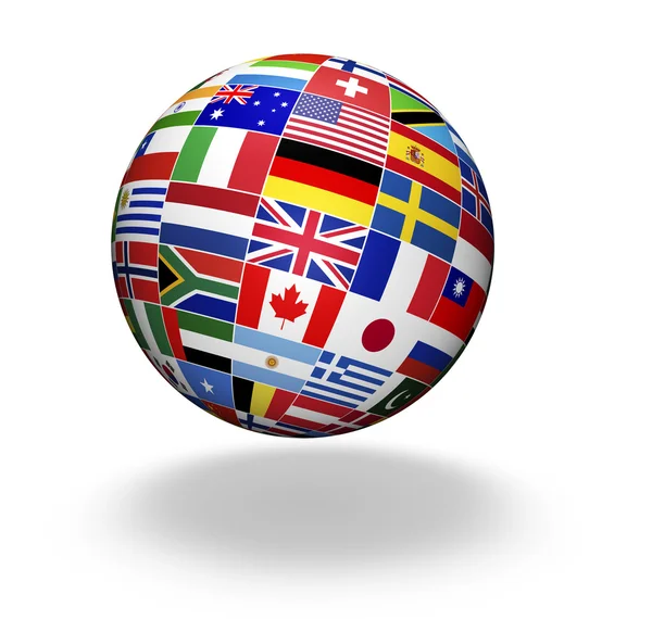 World Flags International Globe — Stock Photo, Image