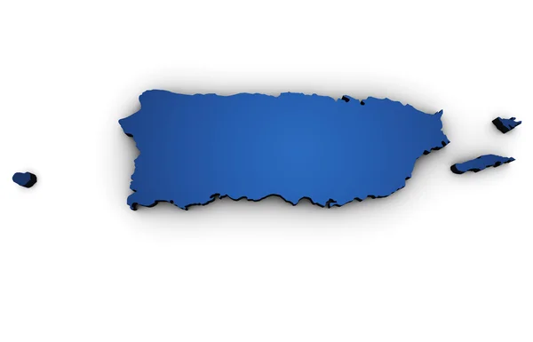La mappa di Porto Rico Forma 3d — Foto Stock