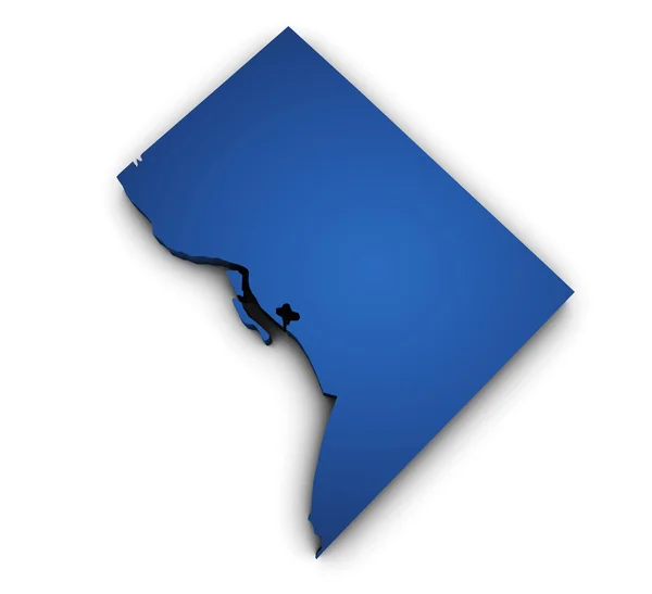 华盛顿特区地图 3d 形状 — 图库照片