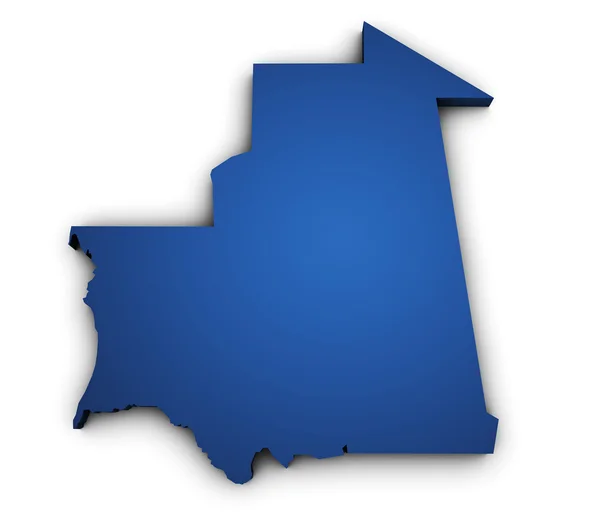Mapa Mauretanii kształt 3d — Zdjęcie stockowe