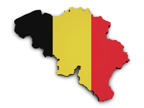 Bandera de Bélgica Mapa Forma — Foto de Stock