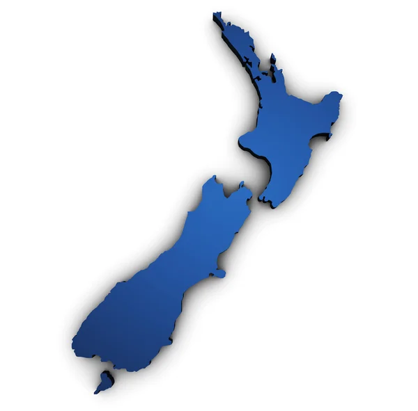 Map Of New Zealand 3d Shape — Stock Photo, Image