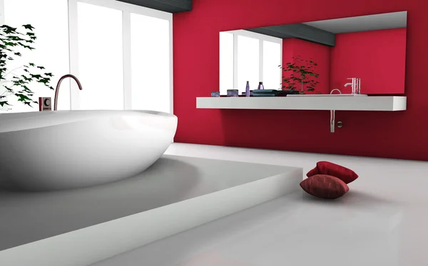 Red Bathroom — Stock Photo, Image