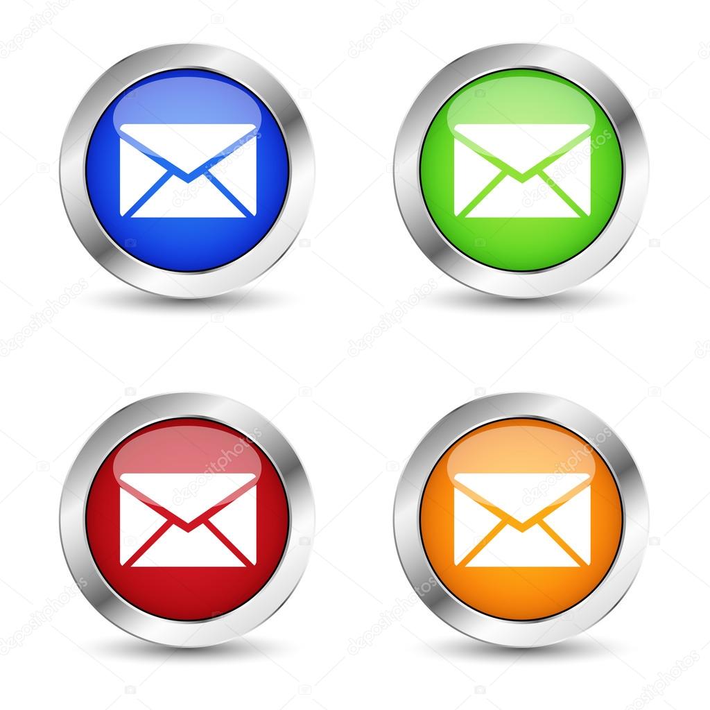 Email Icon Web Button Set