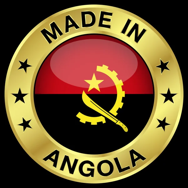 Angola i Badge — Stock vektor