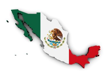 Mexico Flag Map clipart