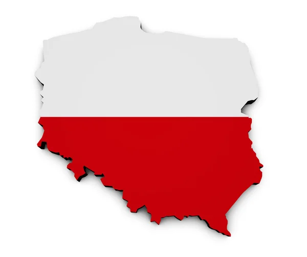 Vlajka Mapa Polsko — Stock fotografie