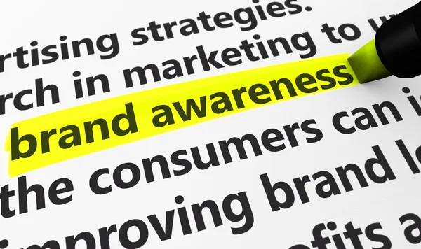 Concepção de Marketing e Publicidade de Consciência de Marca — Fotografia de Stock