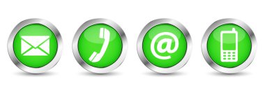 Yeşil Web düğmeleri iletişim