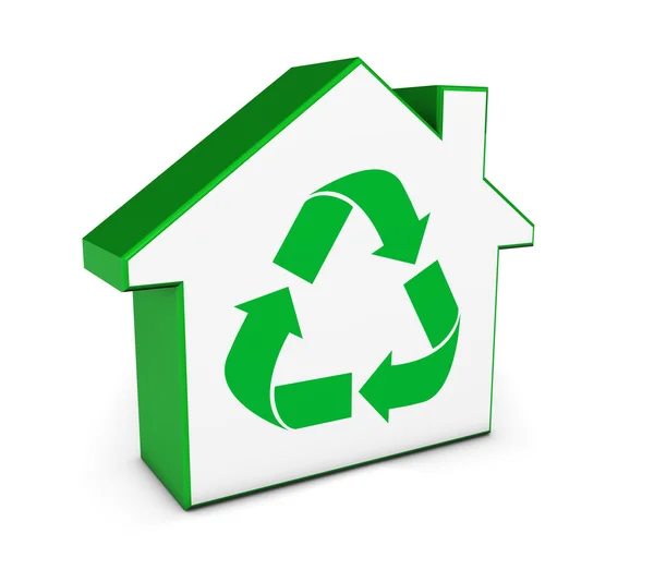 Green House Icon Recycling Symbol — Stock Photo, Image