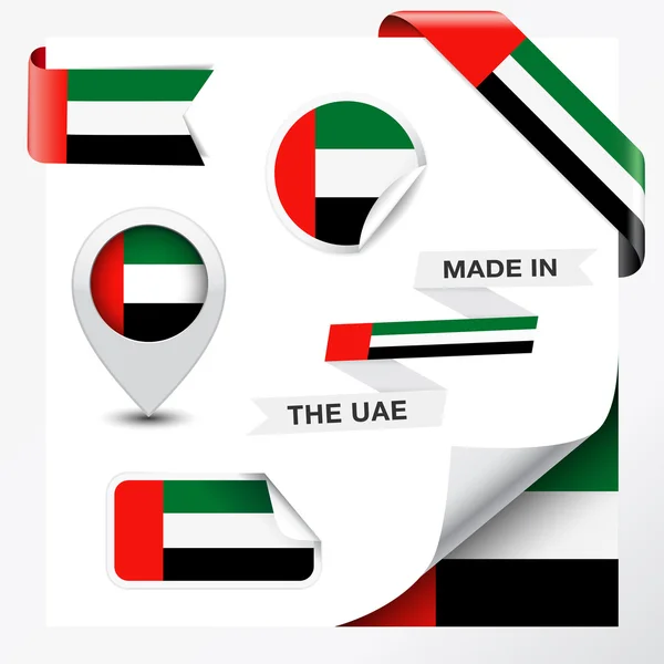 Birleşik Arap Emirlikleri bayrağı koleksiyonda yapılan — Stok Vektör