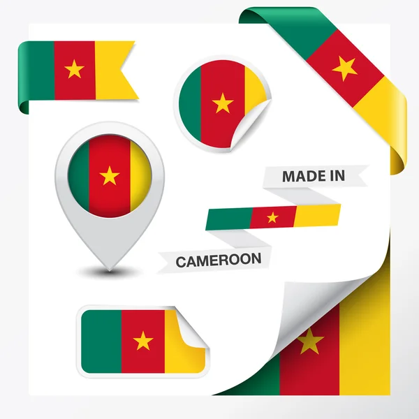 Cameroon Made In Flag Collection — Stock Vector