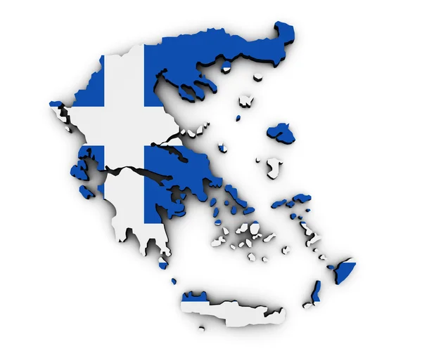 Grecia Mappa Forma Bandiera — Foto Stock