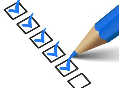 Checklist With Blue Checkmark Icon clipart