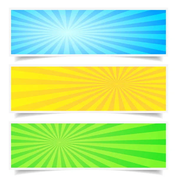 Set di banner sullo sfondo Sunburst — Vettoriale Stock
