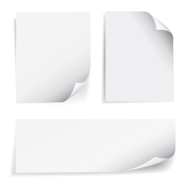 Blank Sheet Paper Page Curl Set clipart