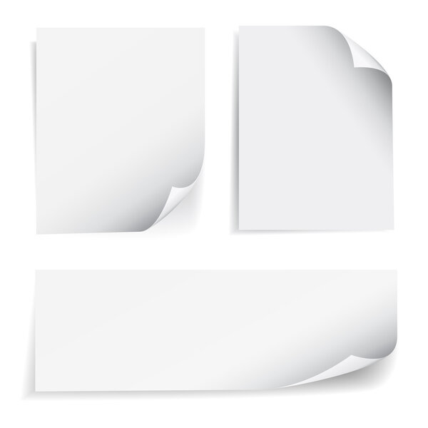 Blank Sheet Paper Page Curl Set