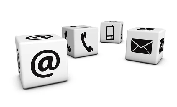 Web Contact Us Icons On Cubes — Stock Photo, Image