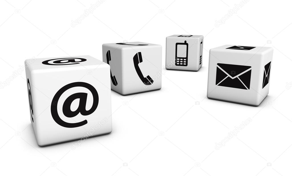 Web Contact Us Icons On Cubes