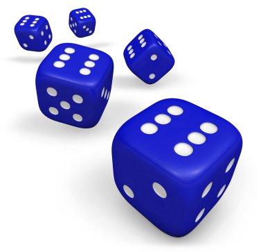 Blue Rolling Dice clipart