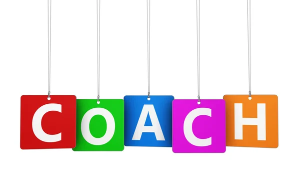 Coach Sign On Colorful Tags — Stock Photo, Image